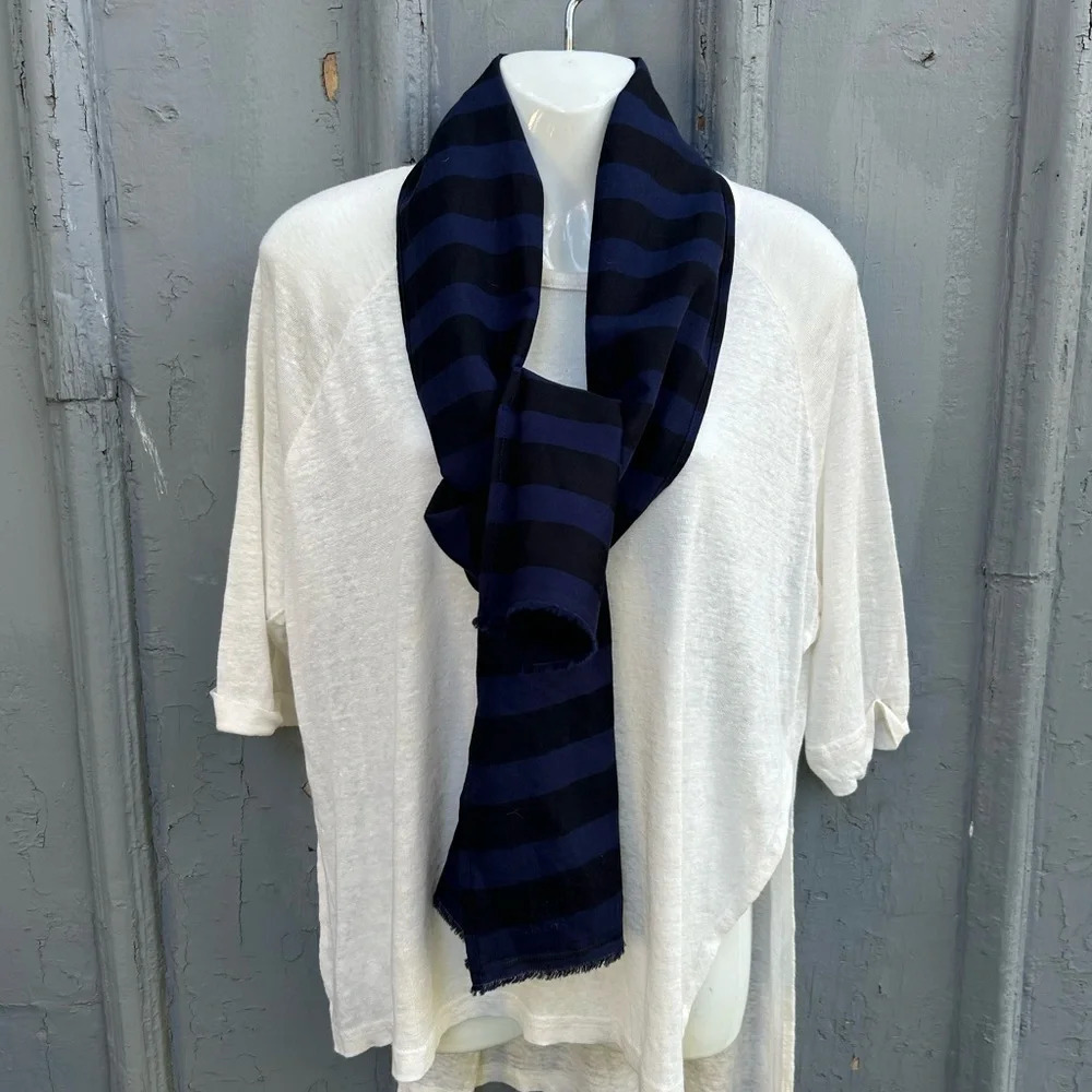 Kate  Austin Cotton Striped Scarf, size 60” x 15”
